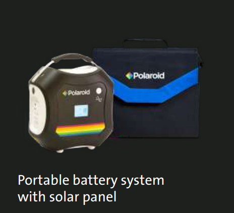 Portable battery system with solar panel